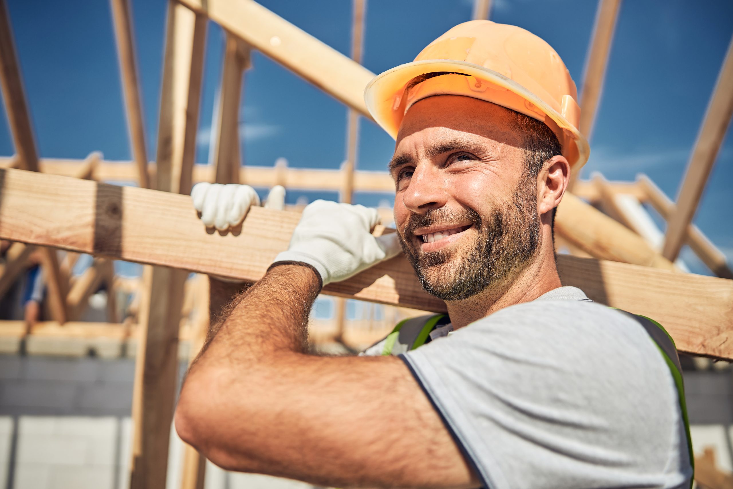 Portrait of kind man that looking at sky